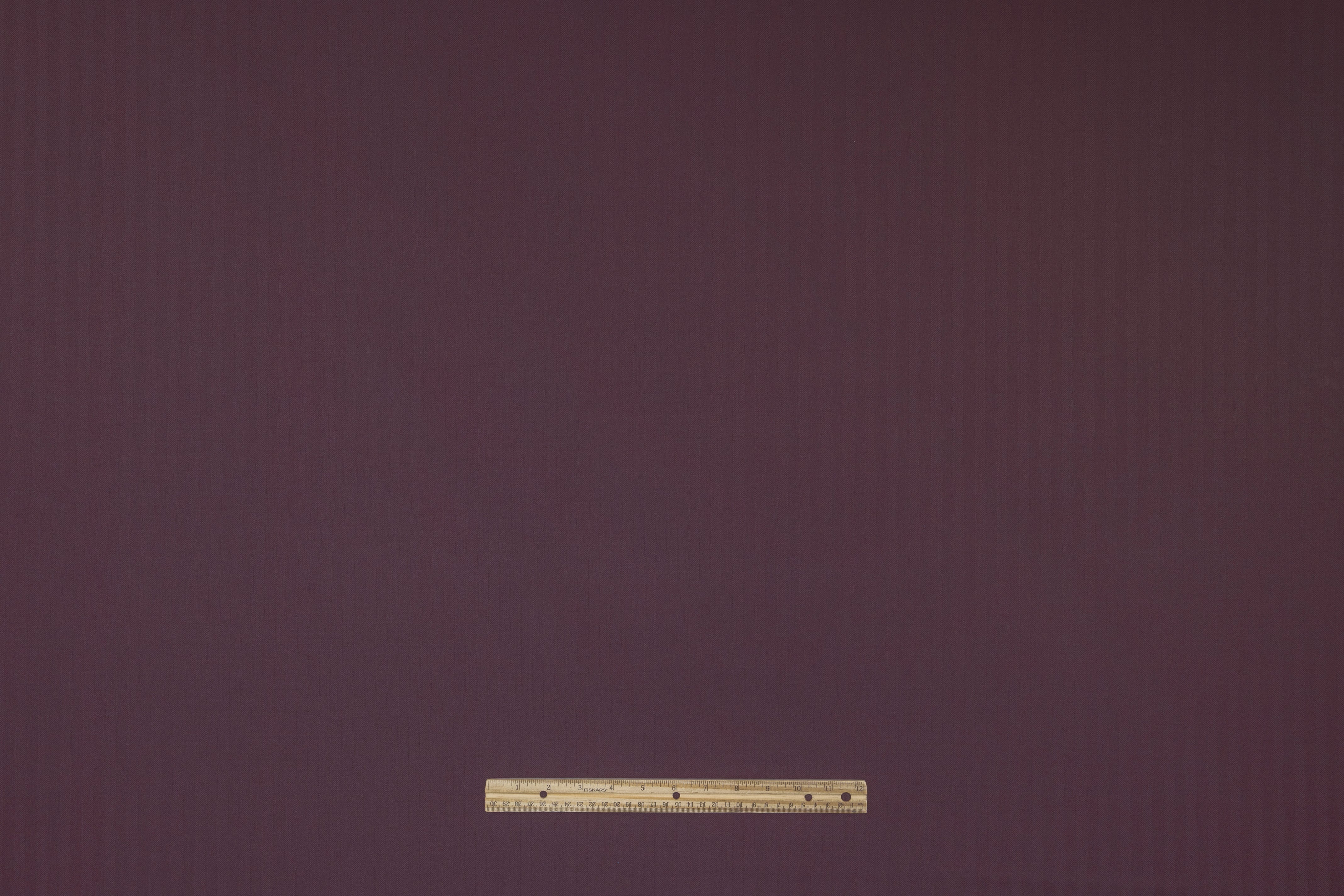Herringbone Italian Wool Suiting - Aubergine