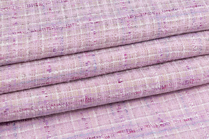 Metallic Cotton Blend Tweed - Pink