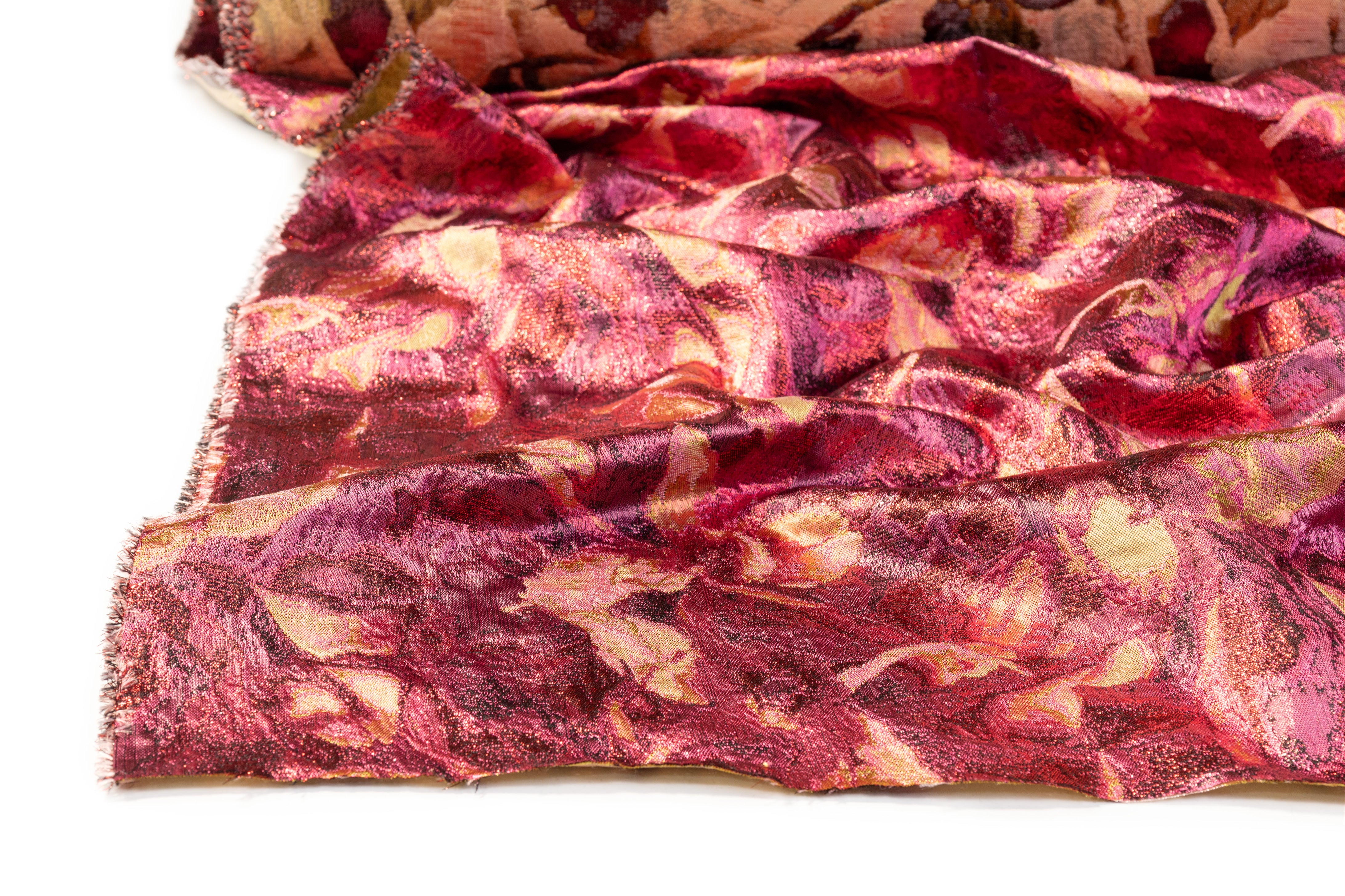 Abstract Metallic Italian Brocade - Pink