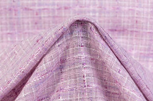 Metallic Cotton Blend Tweed - Pink