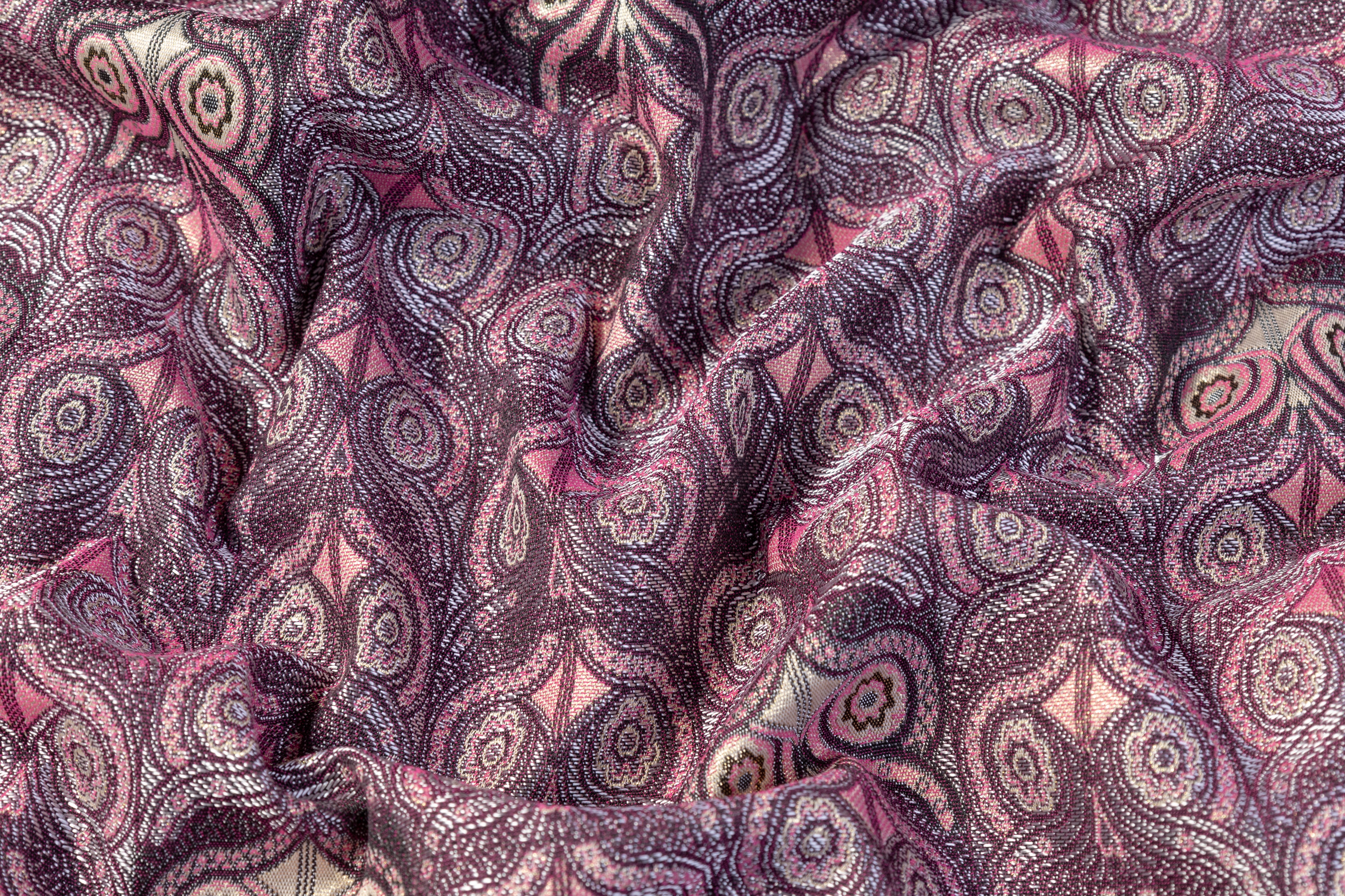 Art Deco Metallic Italian Brocade - Mauve / Gold