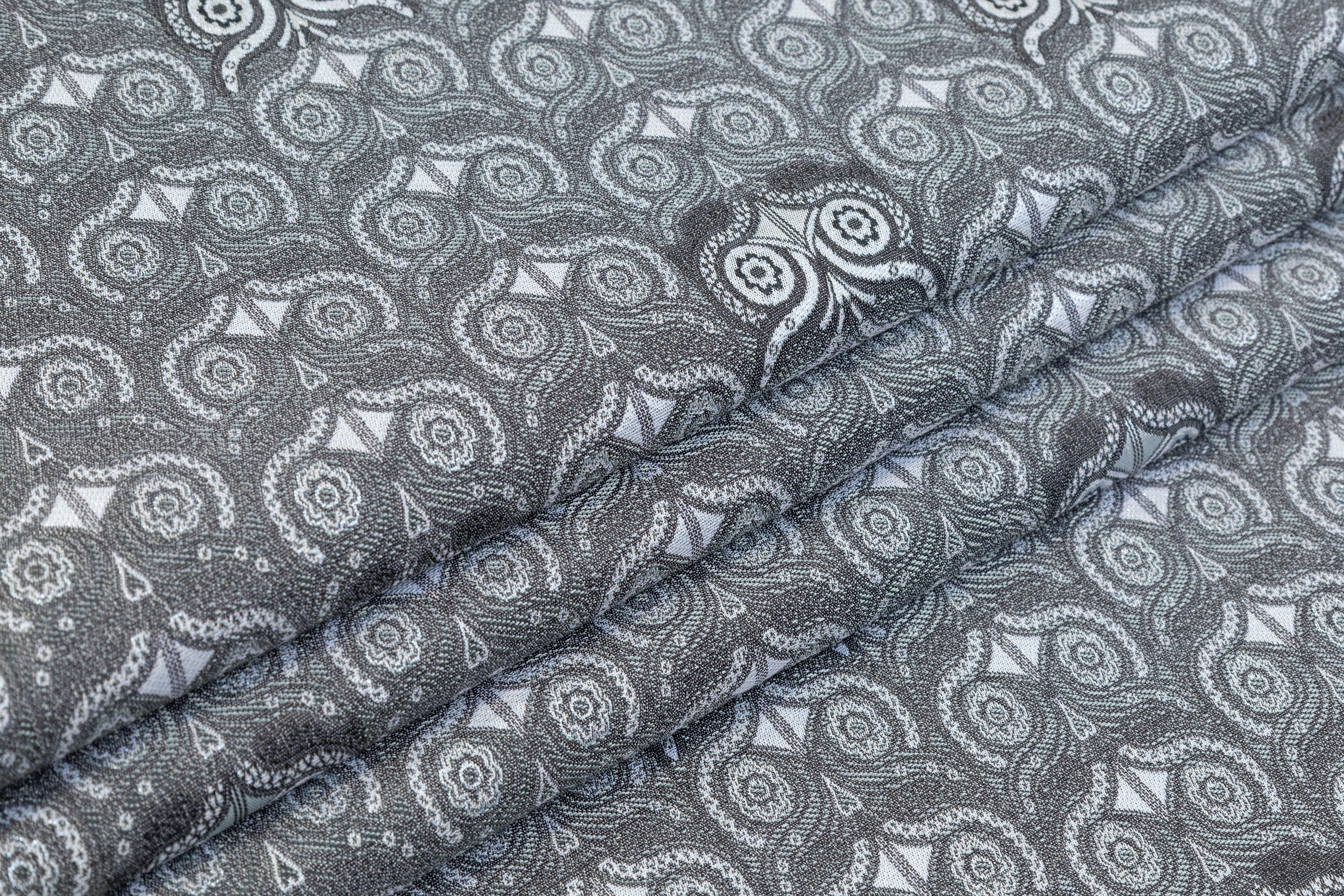 Art Deco Metallic Italian Brocade - Blue / Gray