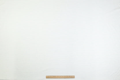 Striped Italian linen - White / Teal Green