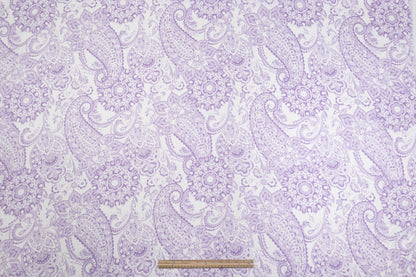 Paisley Printed Italian Linen - Lavender