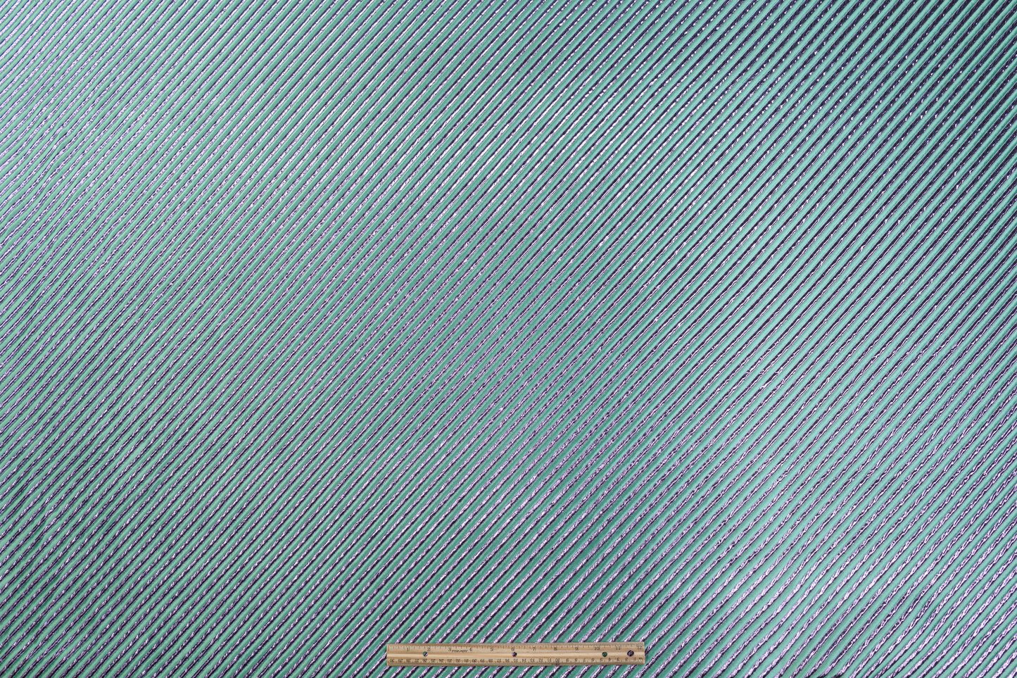 Diagonal Striped Metallic Brocade - Green / Purple