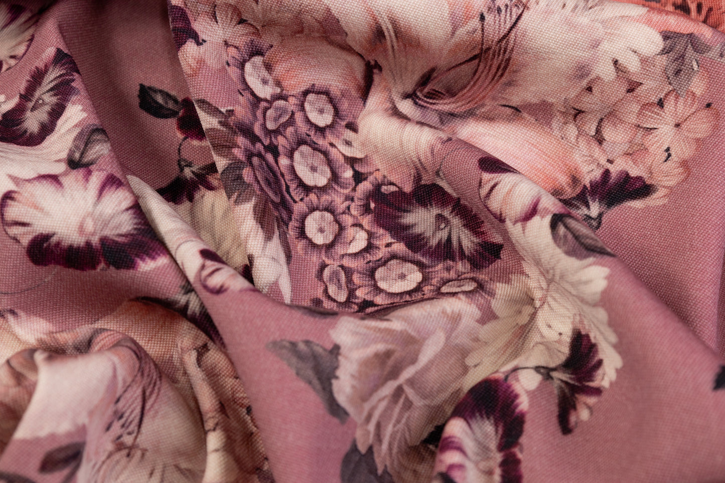 Floral Printed Italian Wool - Mauve