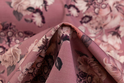 Floral Printed Italian Wool - Mauve