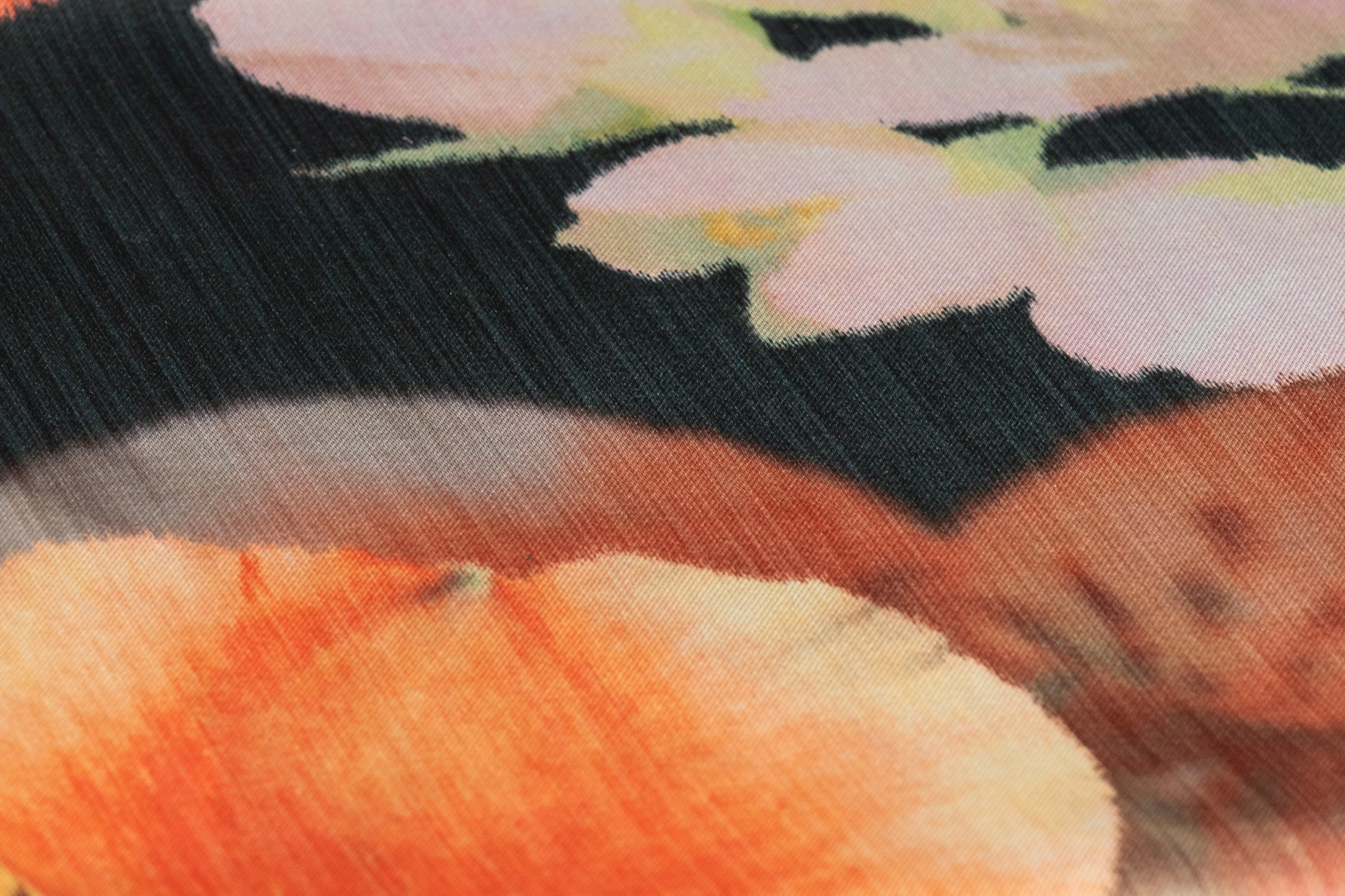 Floral Metallic Italian Chiné - Peach / Blush / Gunmetal Green