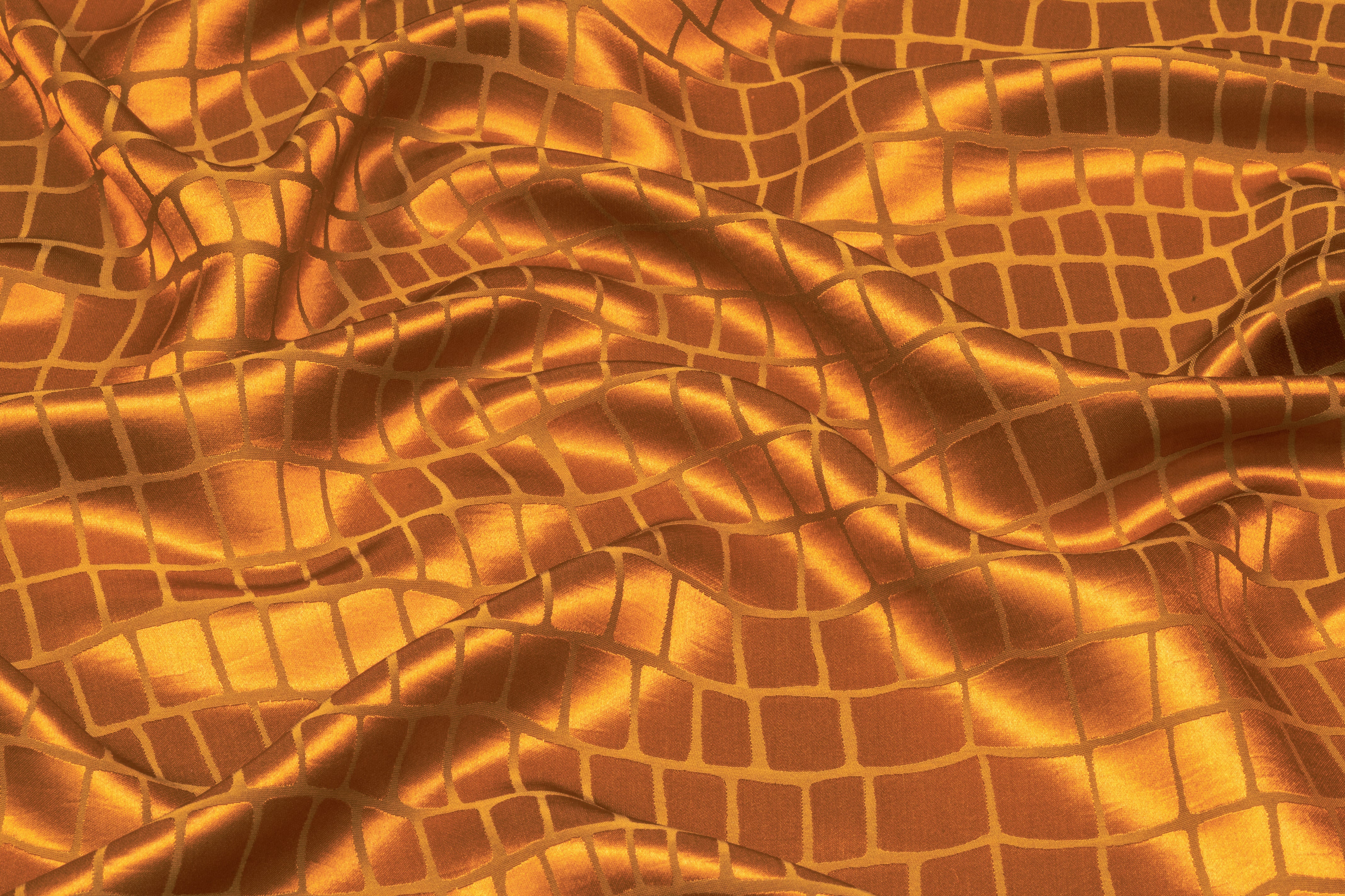 Crocodile Italian Silk Viscose Satin Jacquard - Copper