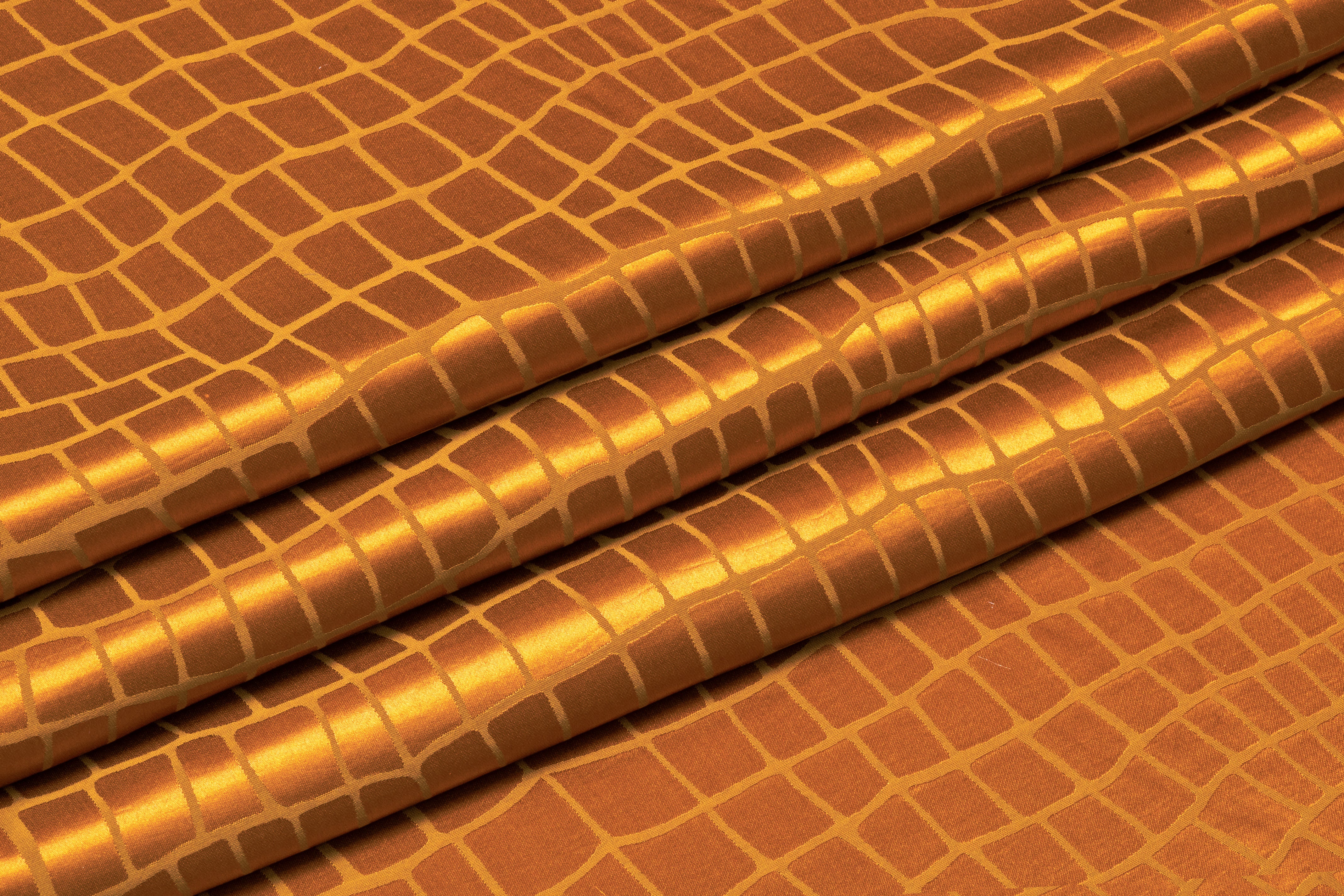 Crocodile Italian Silk Viscose Satin Jacquard - Copper