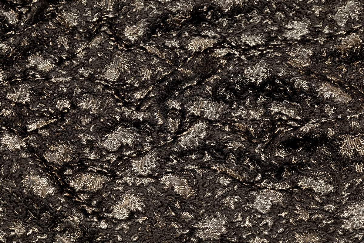 Abstract Italian Brocade - Black / Platinum
