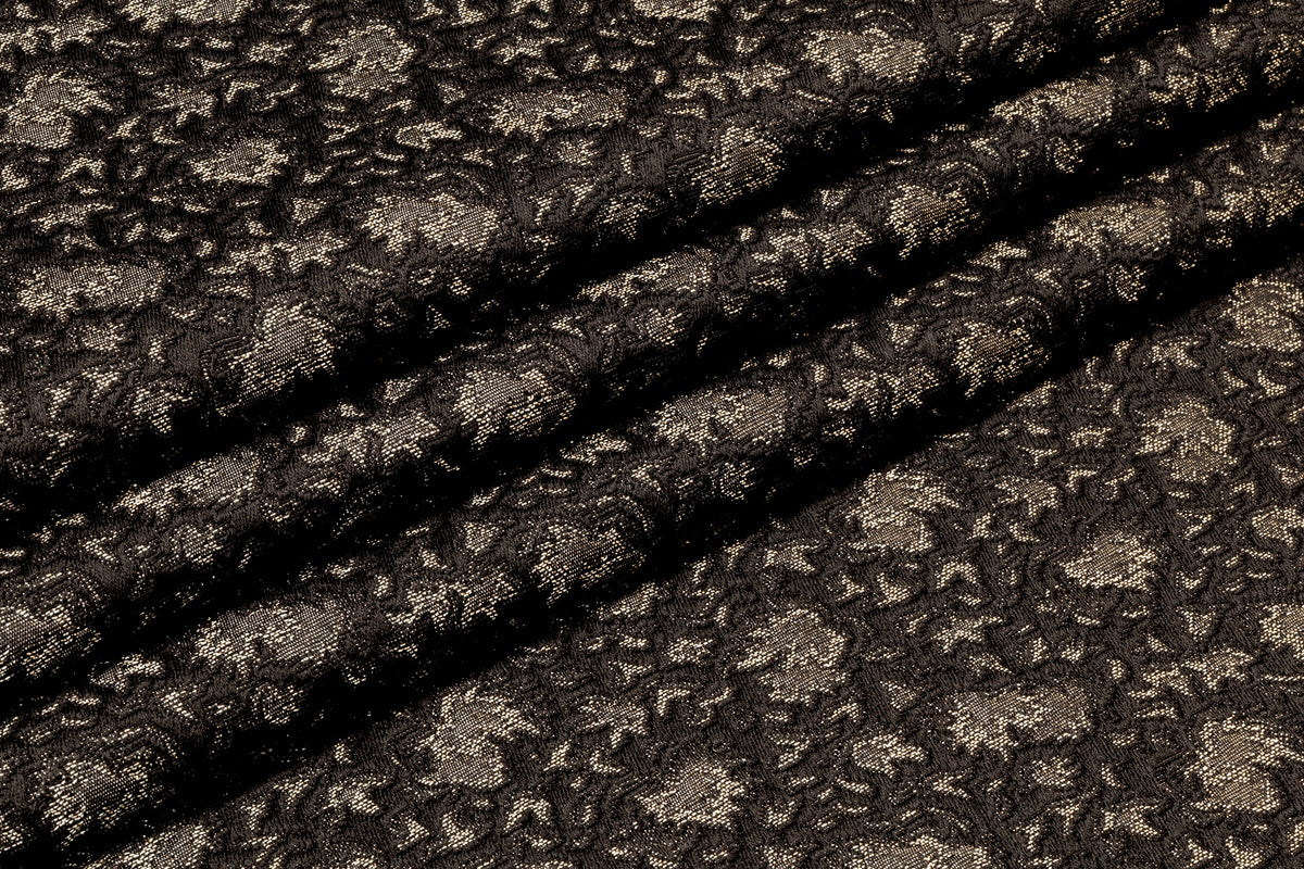 Abstract Italian Brocade - Black / Platinum