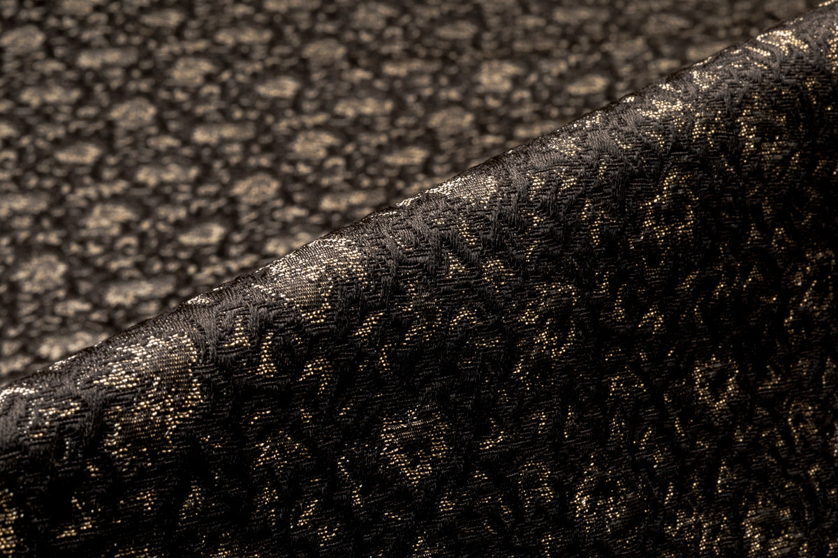 Abstract Italian Brocade - Black / Platinum
