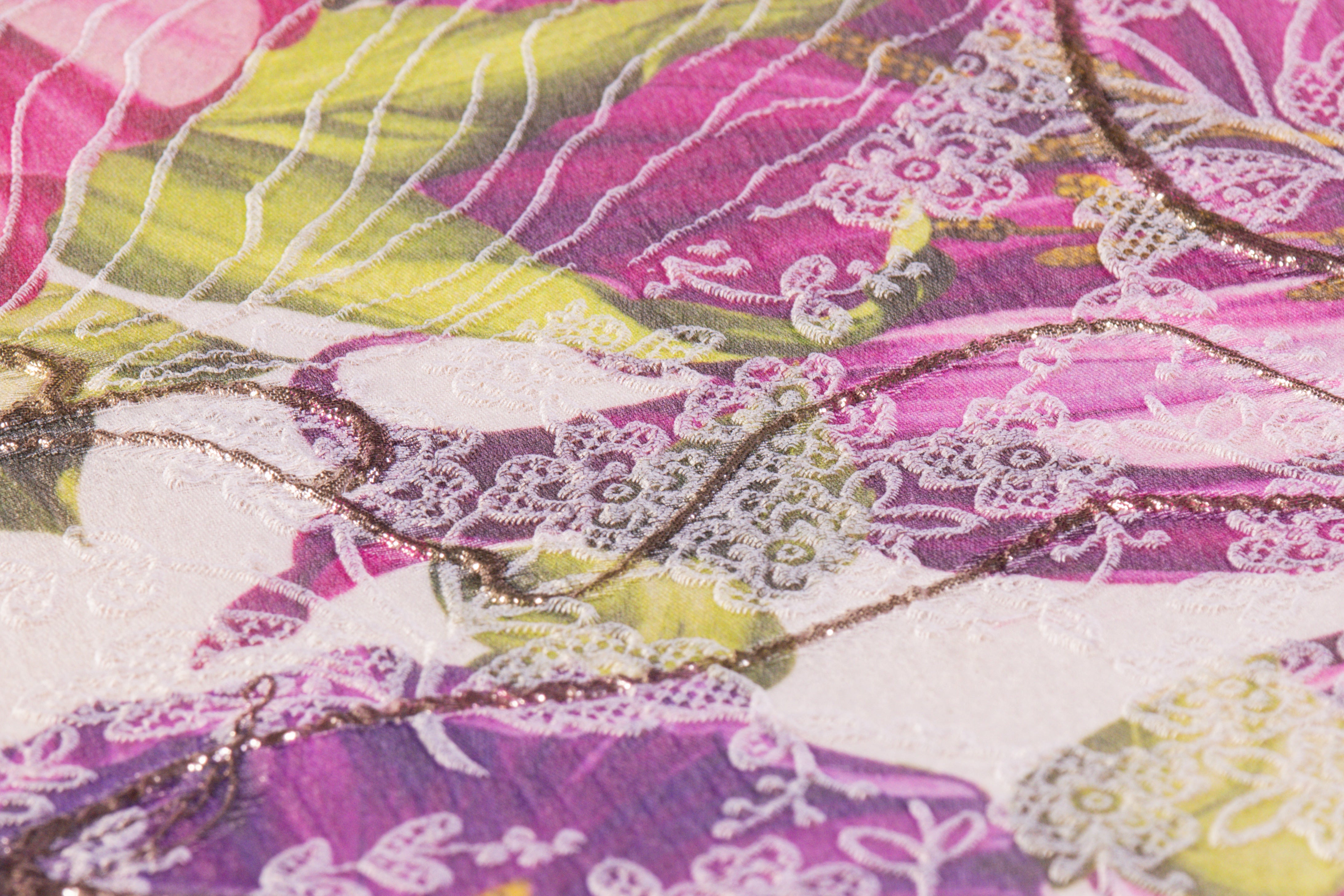 Floral Metallic Italian Silk Brocade - Multicolor