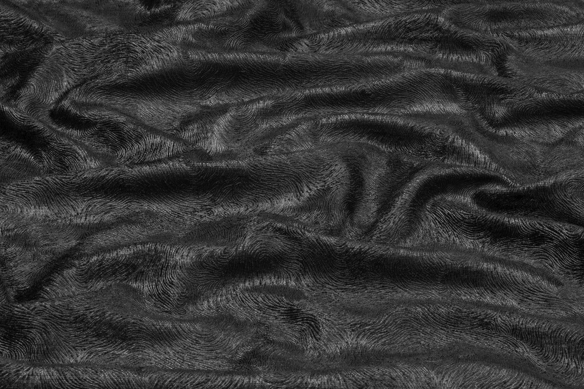 Abstract Italian Textured Chenille - Black
