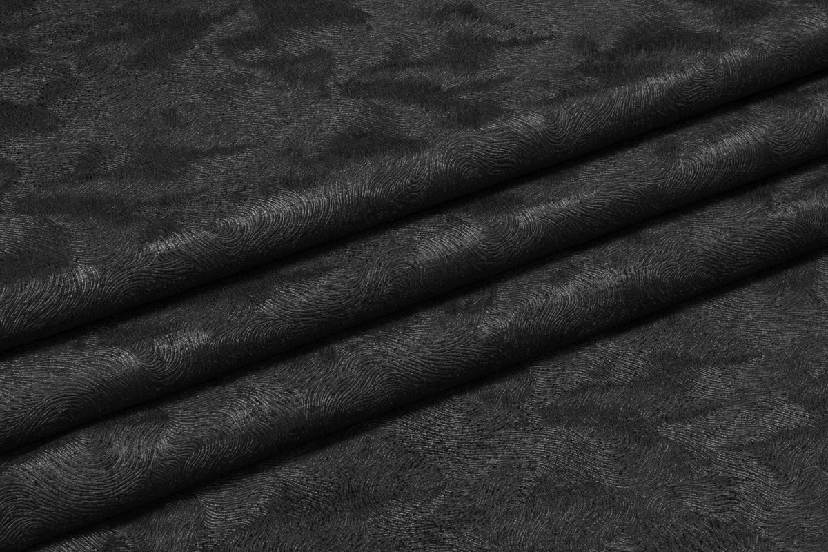 Abstract Italian Textured Chenille - Black