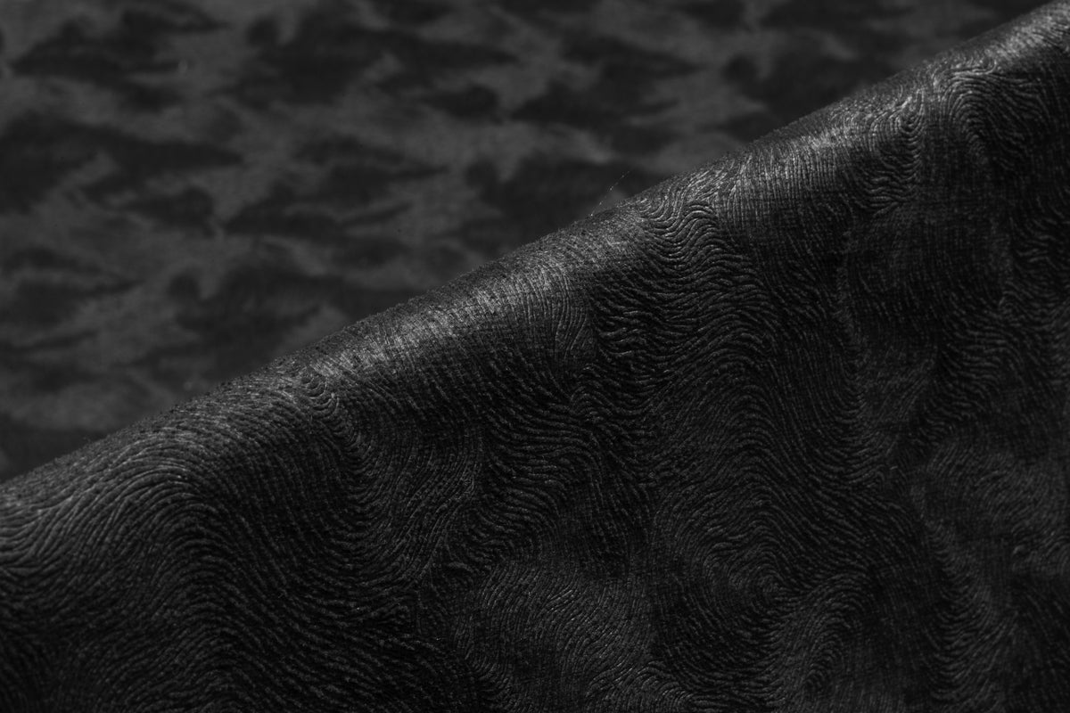 Abstract Italian Textured Chenille - Black