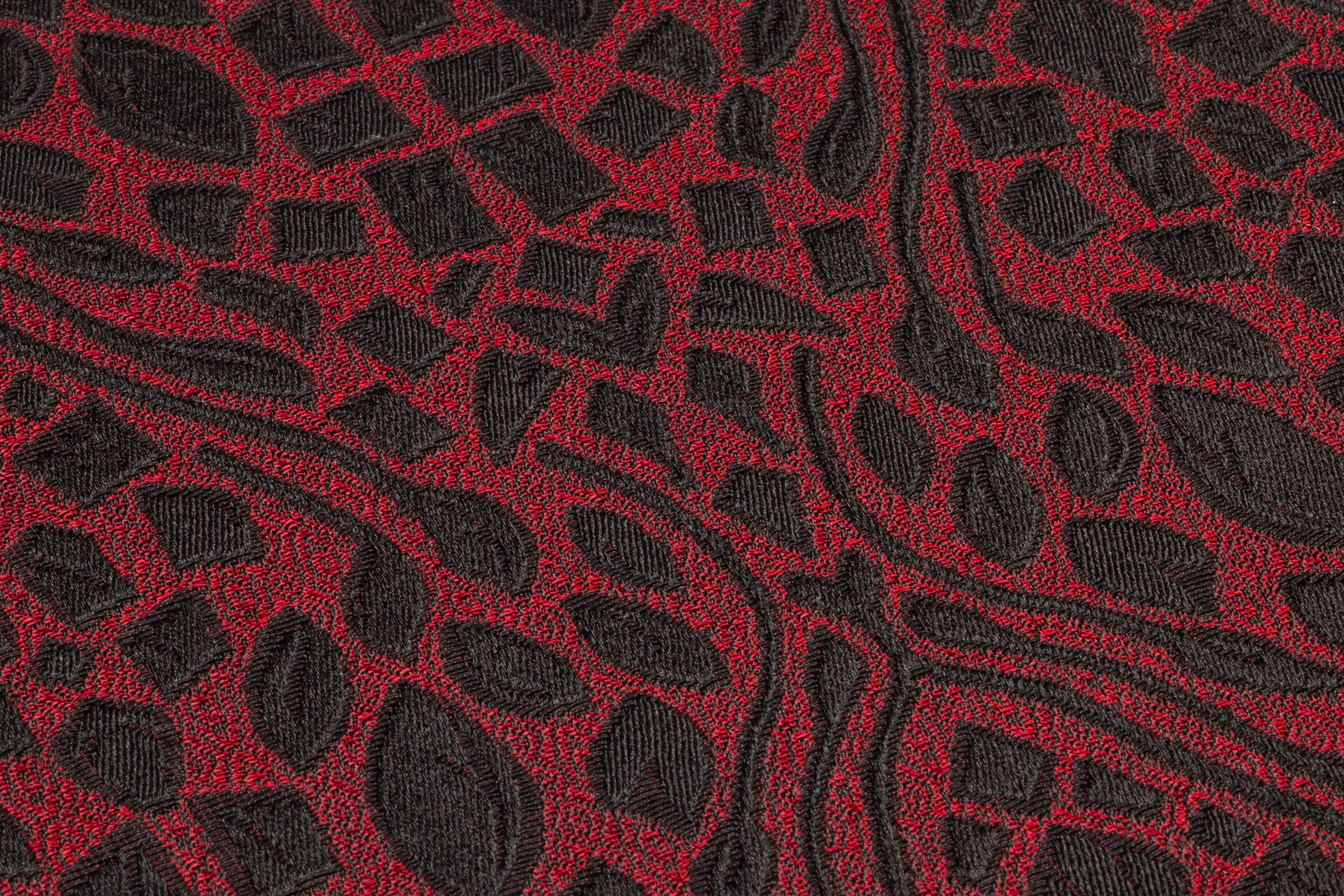 Abstract Italian Brocade - Red / Black