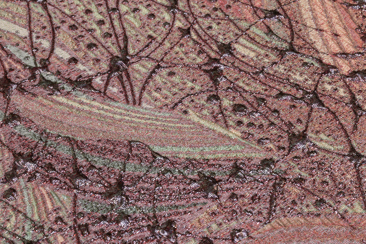 Abstract Metallic Italian Cloqué Brocade - Rose Pink / Sage Green