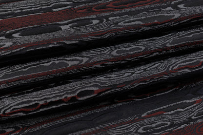 Abstract Striped Silk Blend Brocade - Black