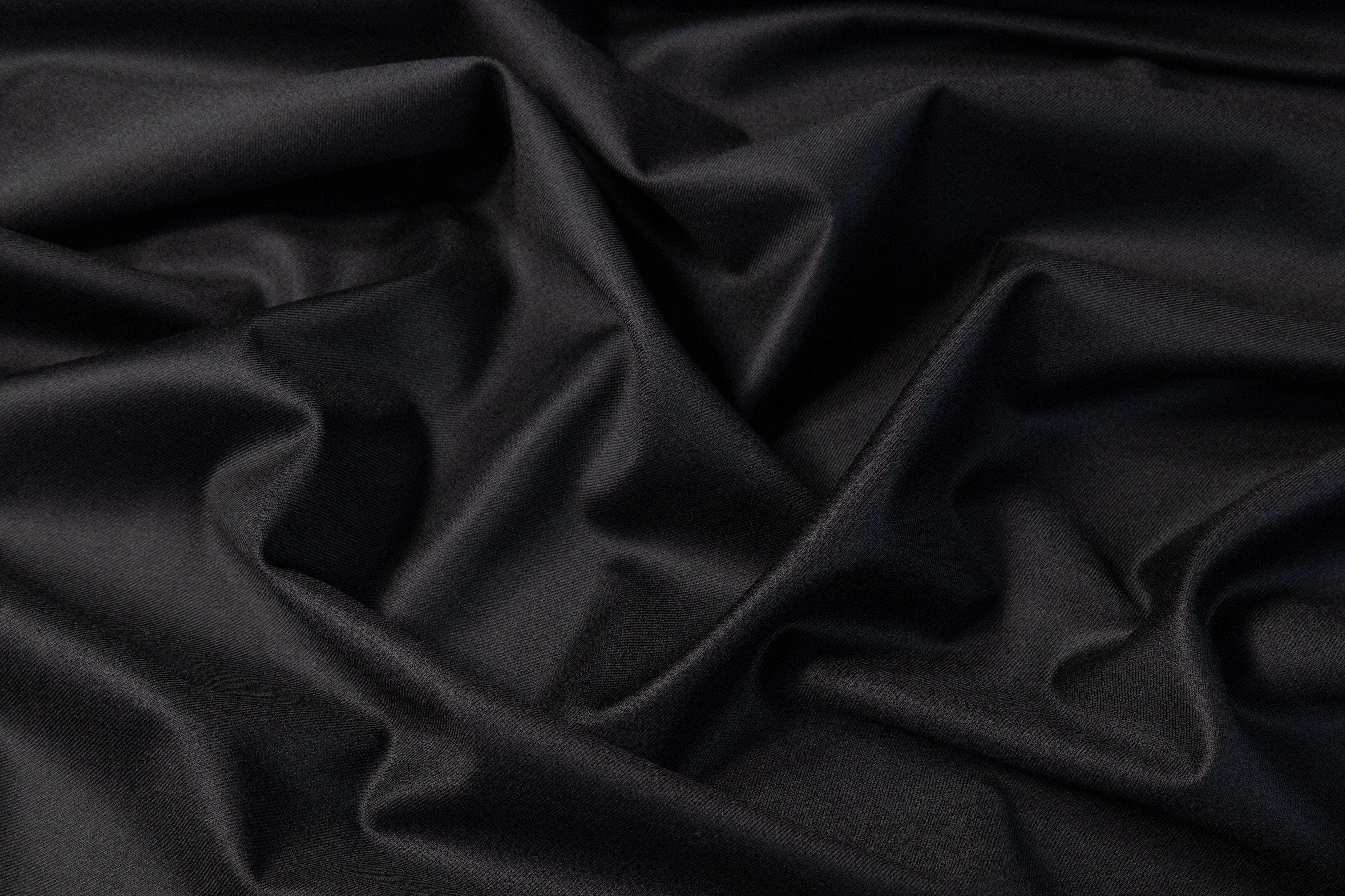 Italian Wool Stretch Suiting - Black