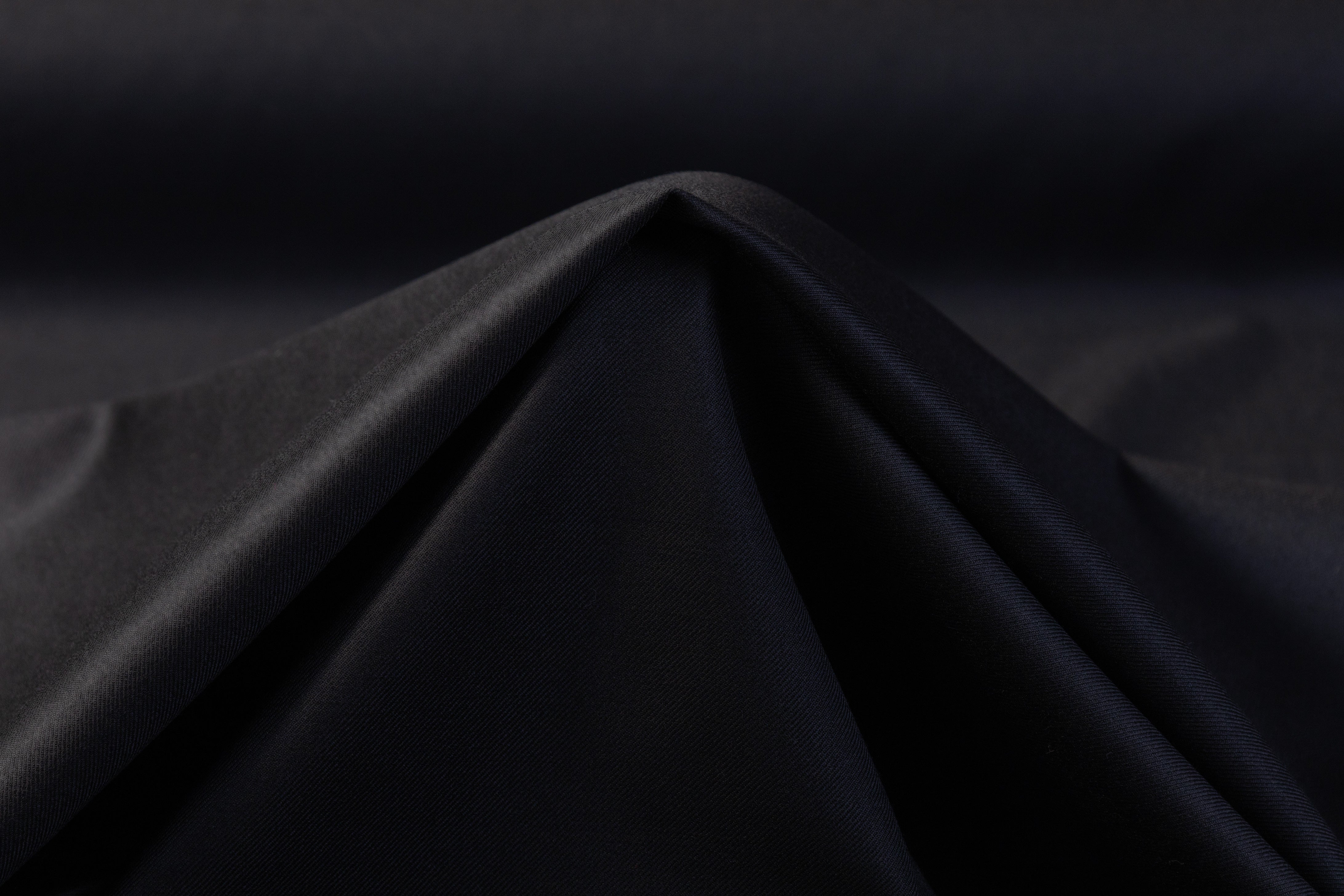 Italian Wool Stretch Suiting - Black