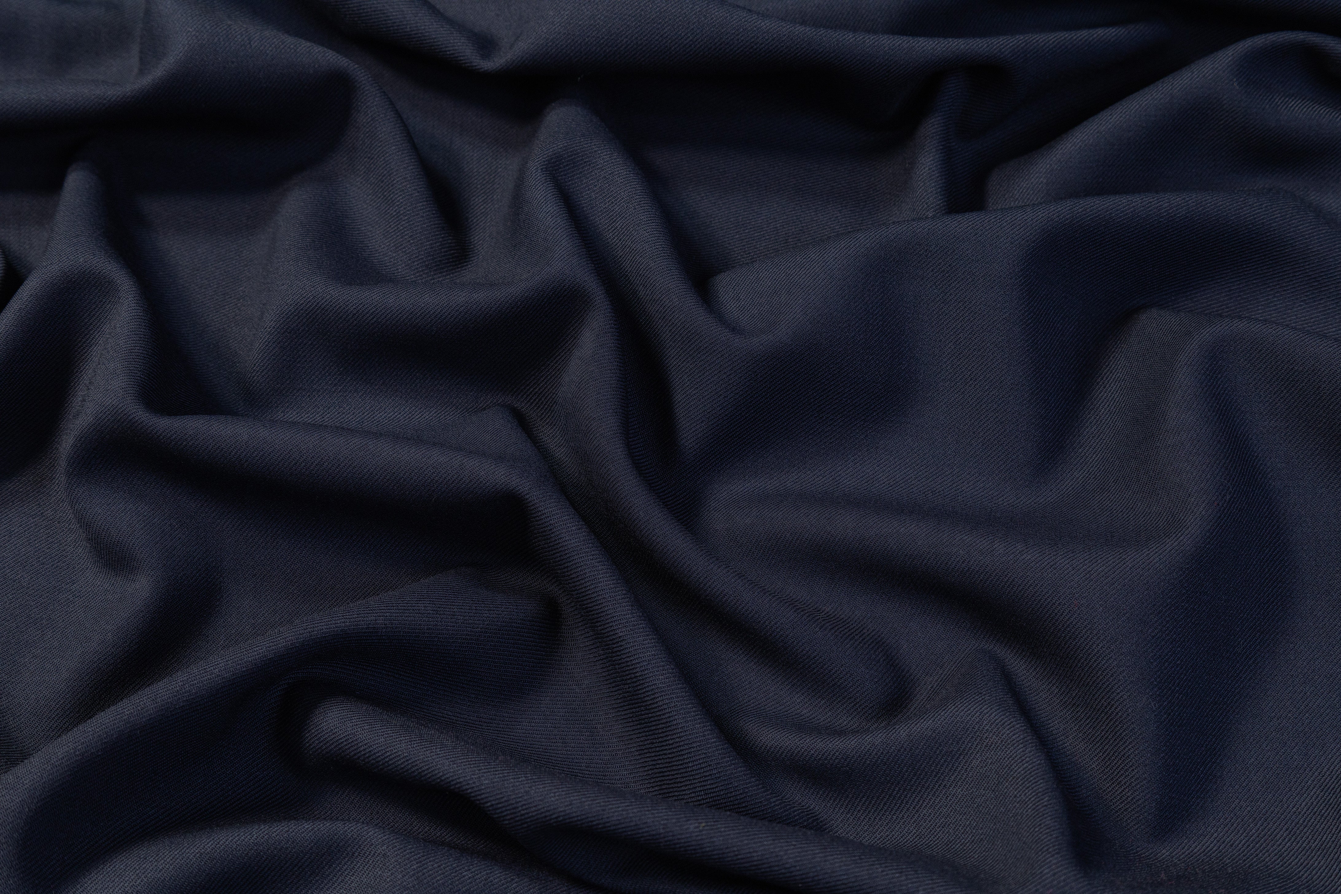 Poly Wool Stretch Suiting - Navy Blue