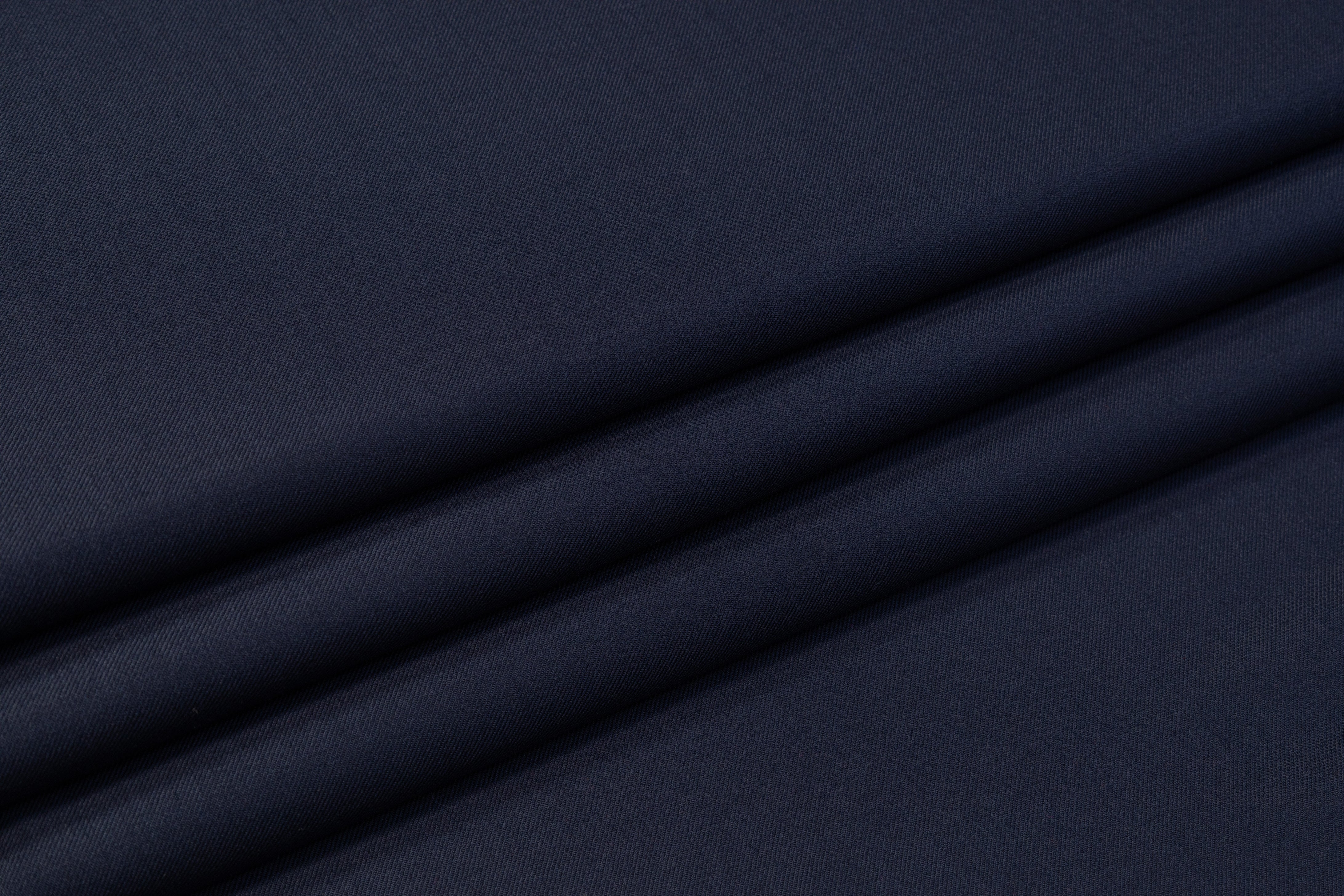 Poly Wool Stretch Suiting - Navy Blue