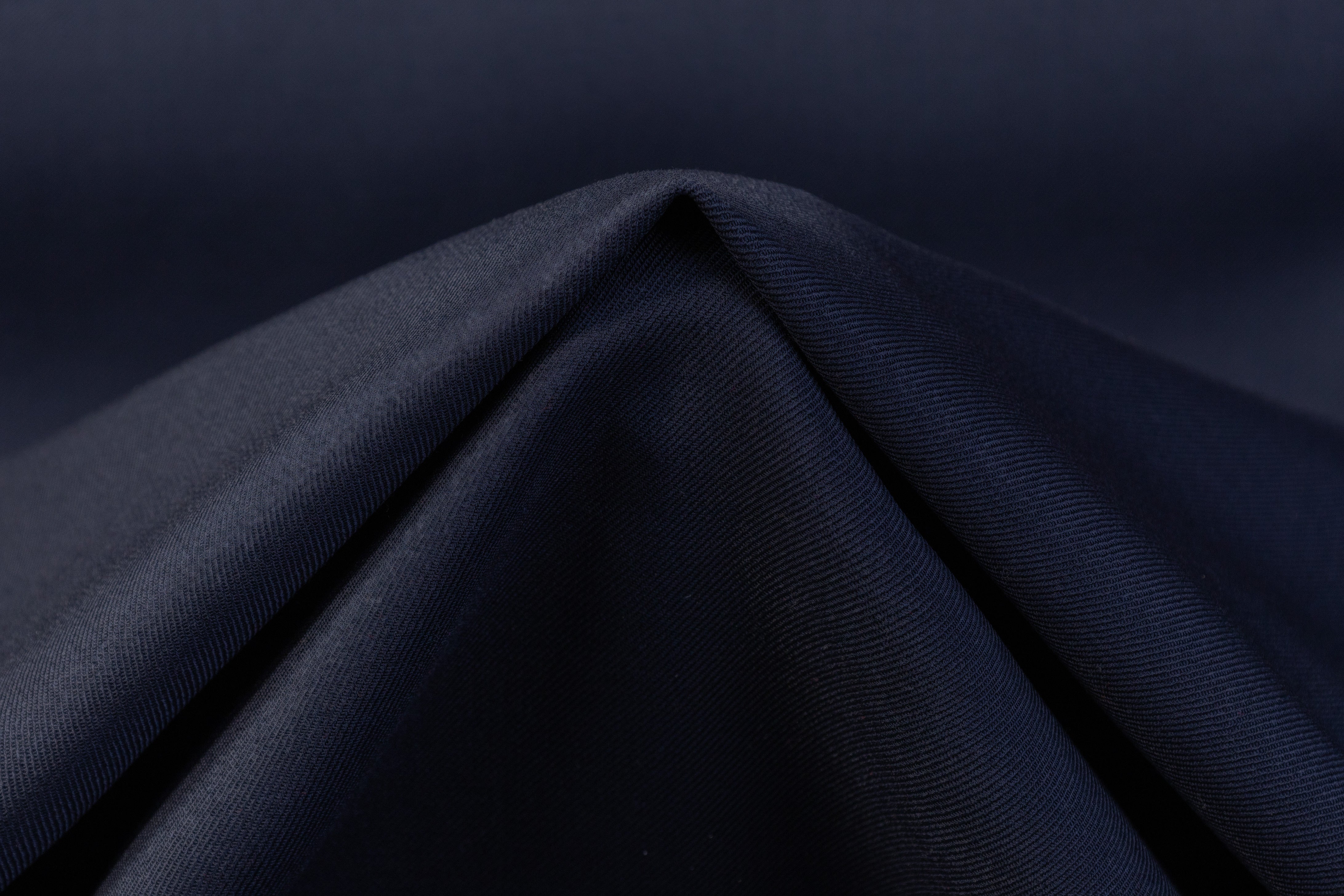 Poly Wool Stretch Suiting - Navy Blue