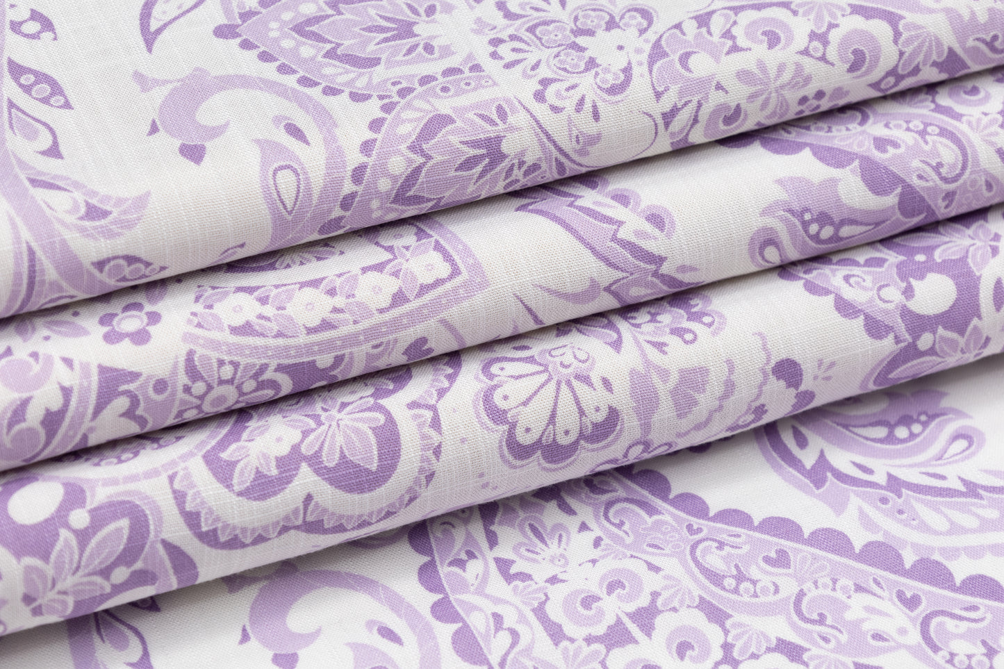 Paisley Printed Italian Linen - Lavender