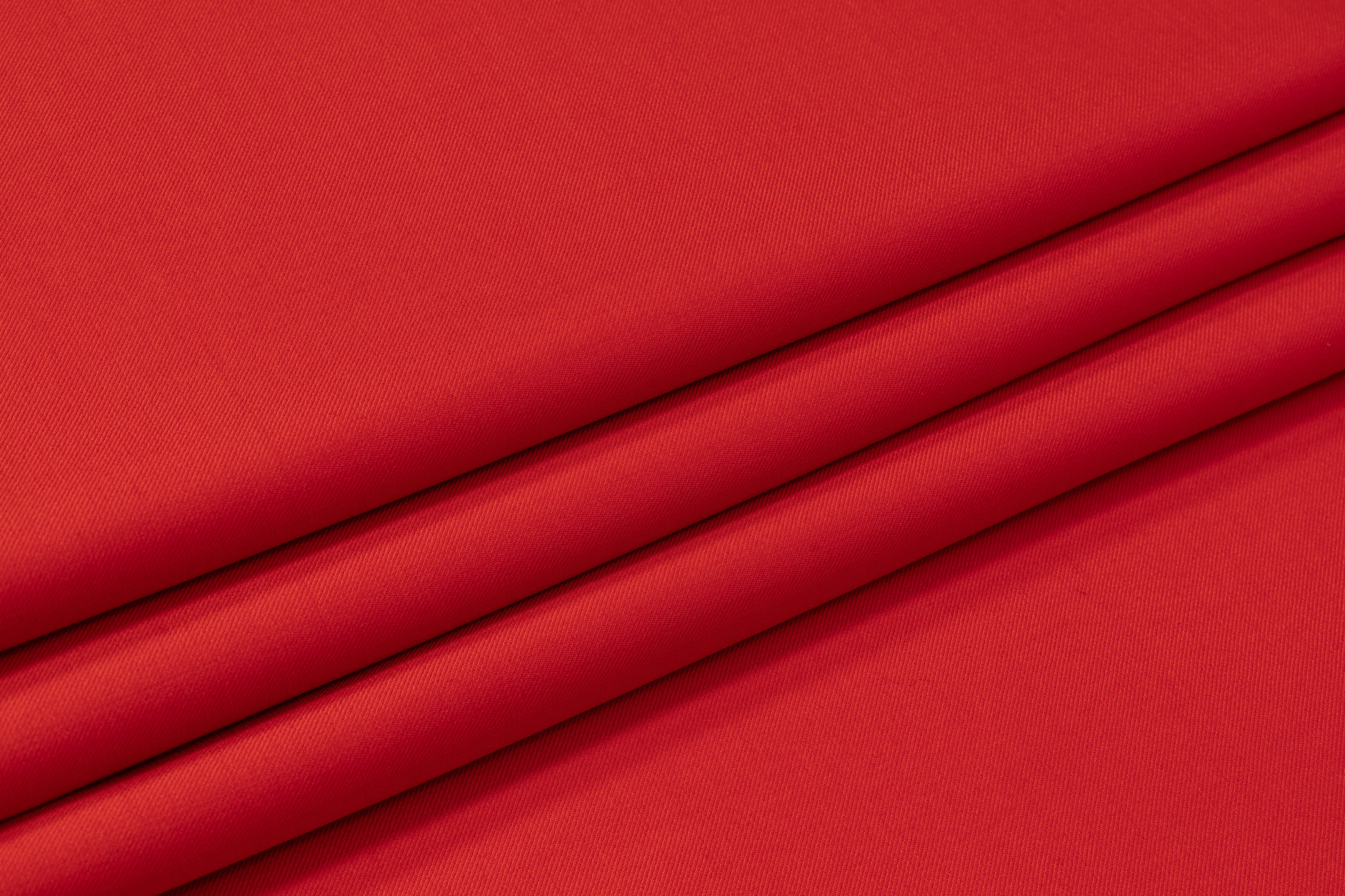 Poly Wool Stretch Suiting - Red