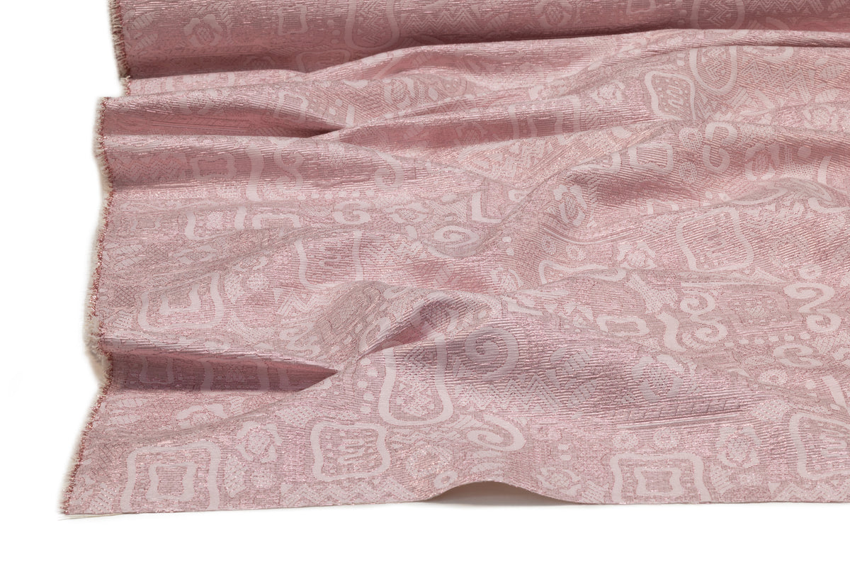 Abstract Metallic Italian Brocade - Pink