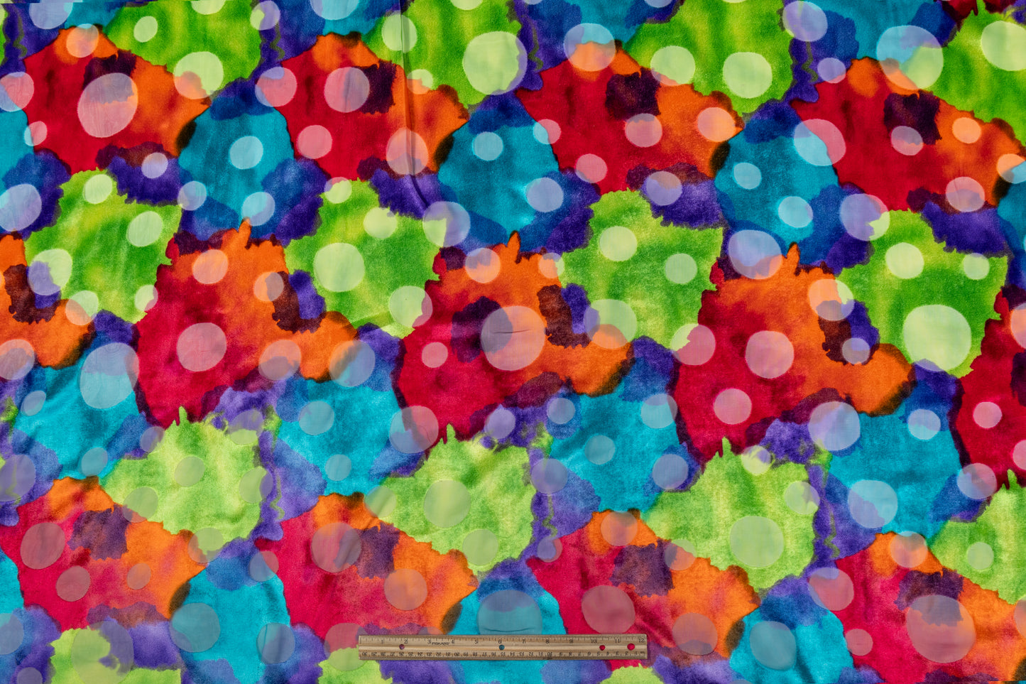 Abstract Italian Silk Viscose Velvet Burnout - Multicolor