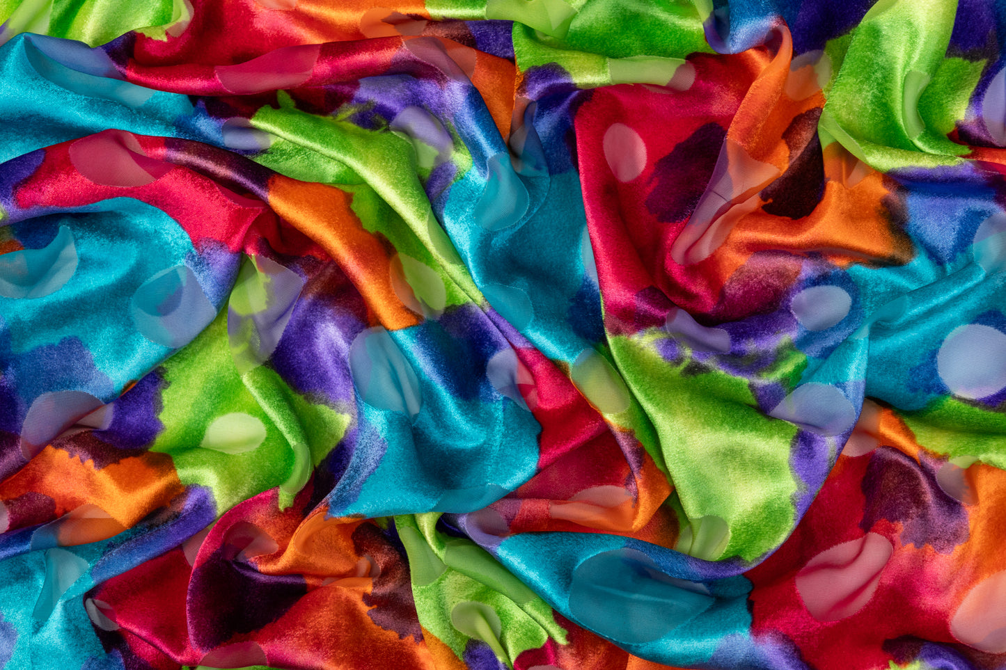 Abstract Italian Silk Viscose Velvet Burnout - Multicolor