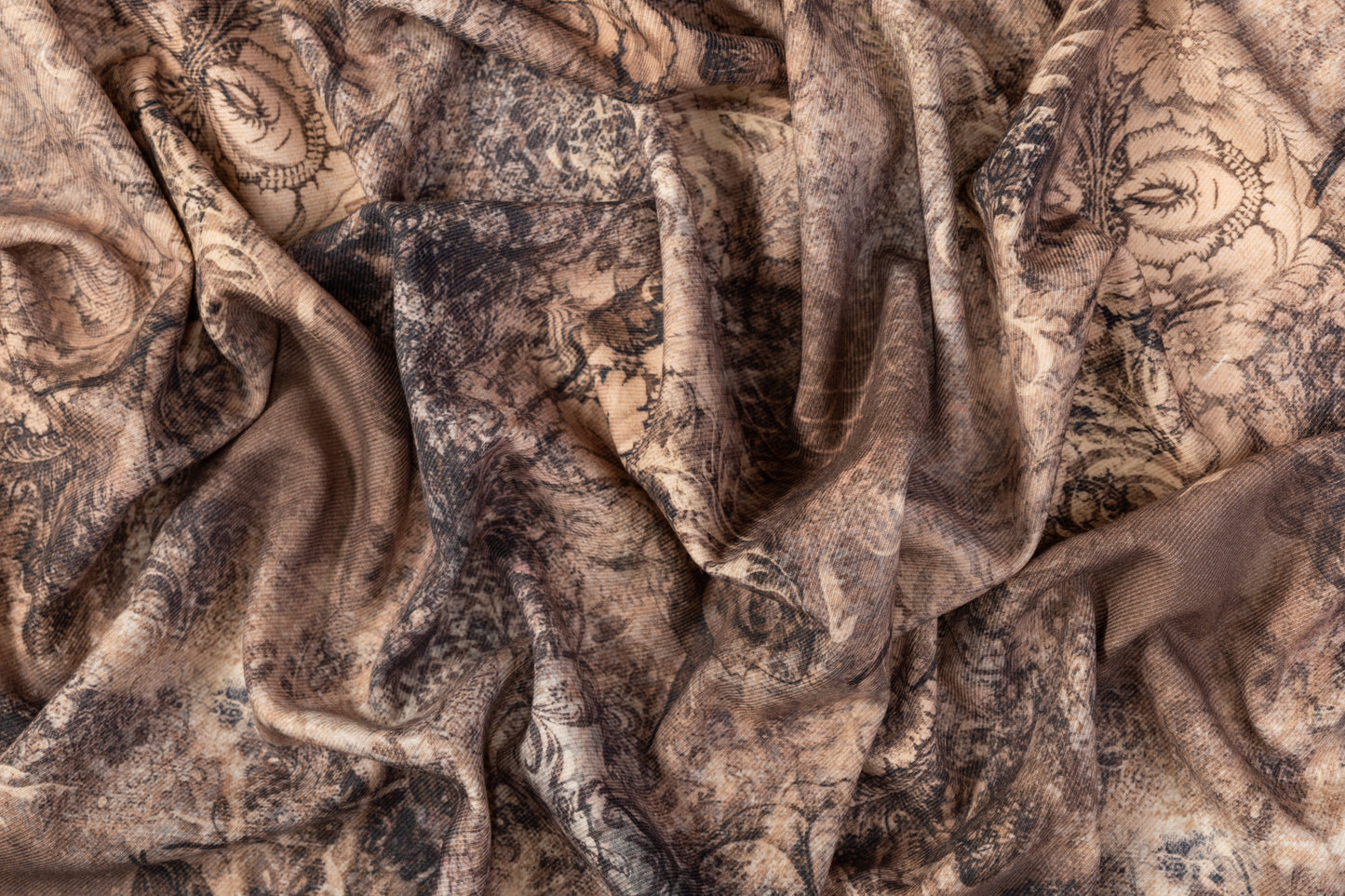 Printed Italian Wool Twill - Brown