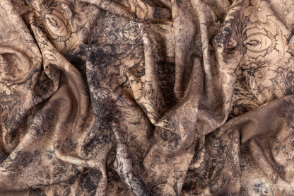 Printed Italian Wool Twill - Brown