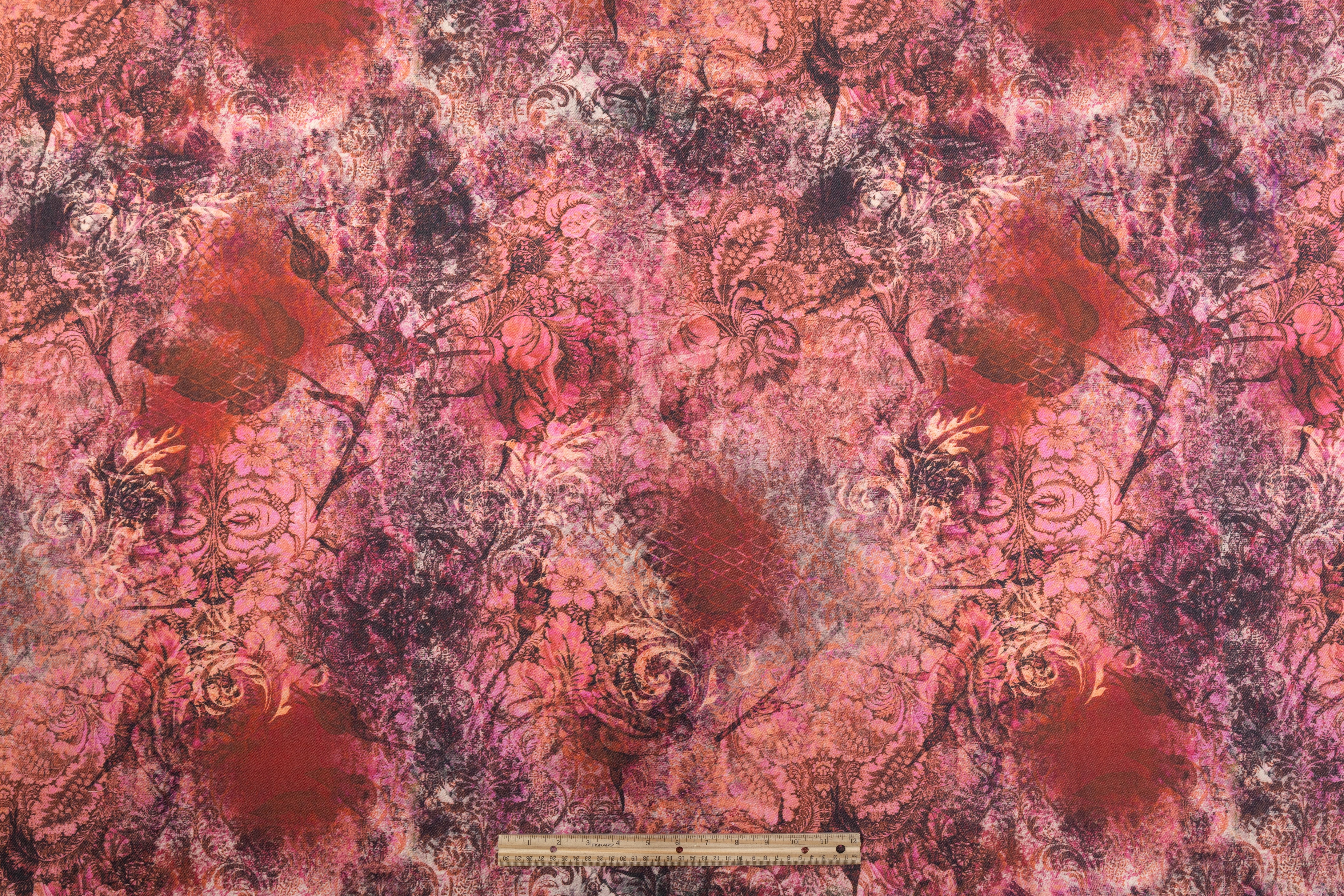 Printed Italian Wool Twill - Rose Pink