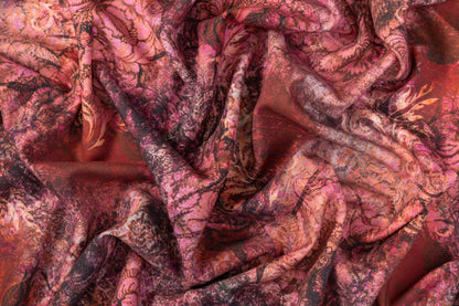 Printed Italian Wool Twill - Rose Pink