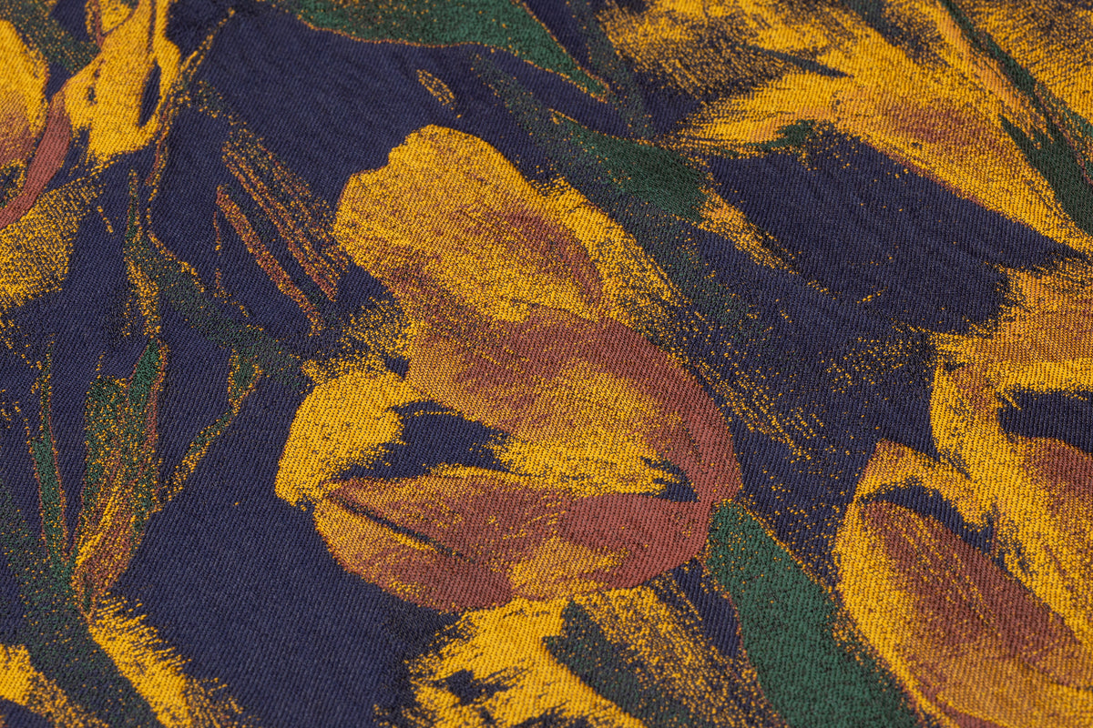 Floral Italian Brocade - Navy / Green / Gold