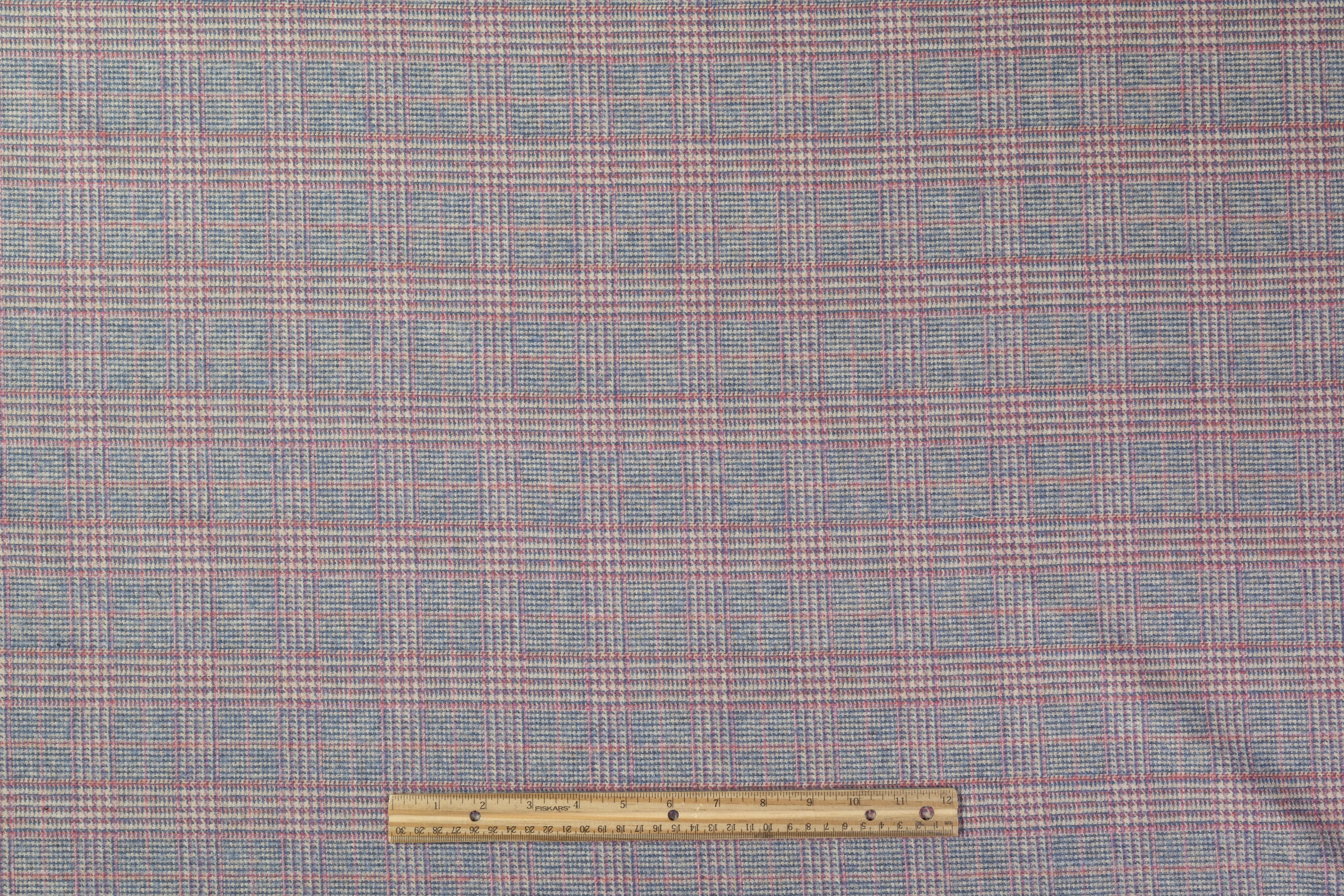 Checked Italian Wool Cashmere Jacketing - Blue / Pink