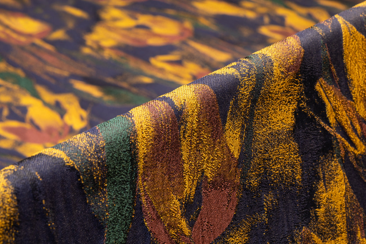 Floral Italian Brocade - Navy / Green / Gold