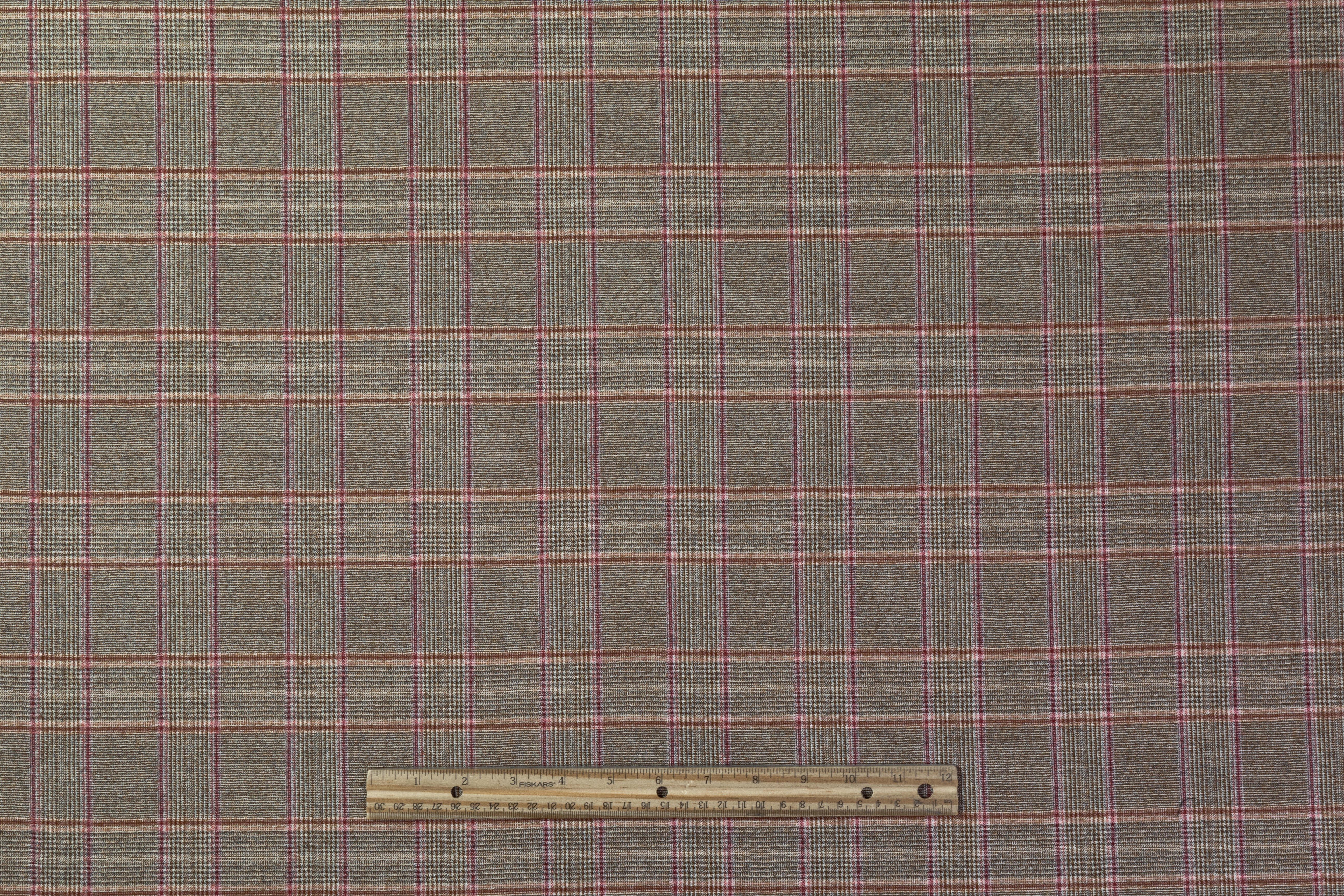 Carnet - Checked Italian Wool Suiting - Brown / Red / Pink