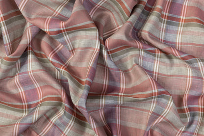 Plaid Italian Linen - Pink