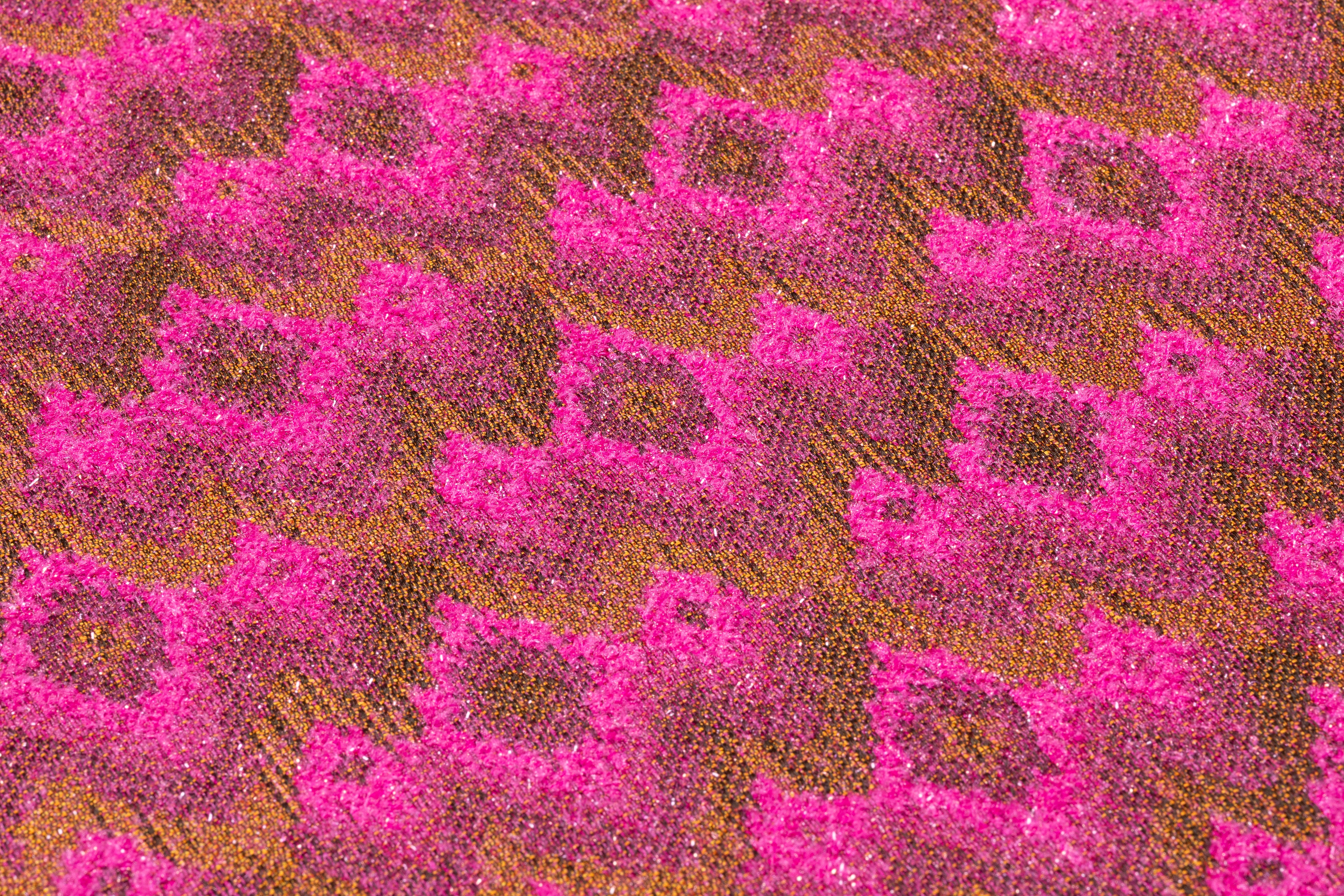 Abstract Geometric Metallic Italian Brocade - Magenta / Gold
