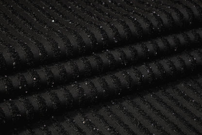 Piacenza - Embroidered Italian Wool - Black