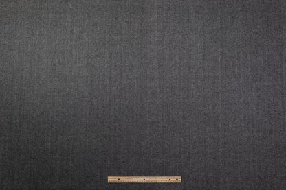Double Faced Herringbone Cashmere Wool Coating - Charcoal Gray