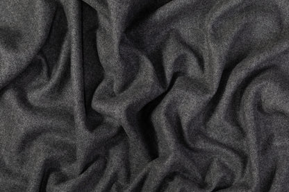 Double Faced Herringbone Cashmere Wool Coating - Charcoal Gray