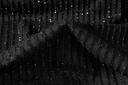 Piacenza - Embroidered Italian Wool - Black