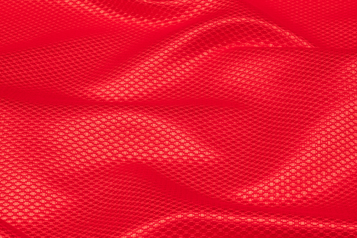 Textured Italian Silk and Wool Brocade - Red