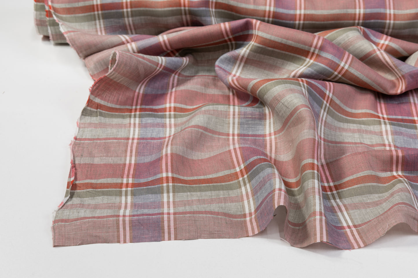 Plaid Italian Linen - Pink